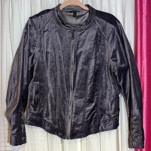 Torrid Metallic Gray Bomber Jacket